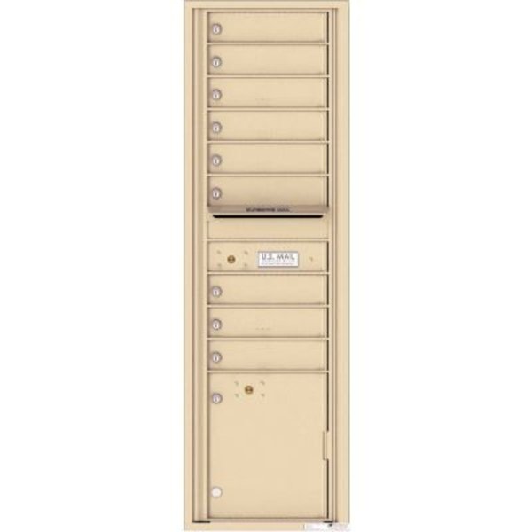 Florence Mfg Co Florence Versatile 4C Mailbox 4C16S-09, 56-1/2"H, 9 Mailboxes, 1 Parcel, Front Loading, Beige, USPS 4C16S-09SD